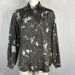 Vintage 1980s Evan Picone Floral & Dot Blouse